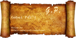 Gebei Pál névjegykártya